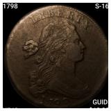 1798 S-165 Draped Bust Large Cent NEARLY UNCIRCULA