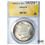 1903-O Morgan Silver Dollar ANACS MS63