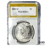 1883-O Morgan Silver Dollar PGA MS64+