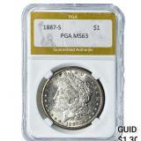 1887-S Morgan Silver Dollar PGA MS63