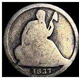 1837 Silver Half Dime (No Stars) NICELY CIRCULATED