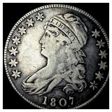 1807 Capped Bust Half Dollar LIGHTLY CIRCULATED