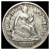 1871 Silver Half Dime CHOICE AU