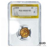 1909 Indian Head Cent PGA MS66 RD