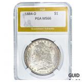 1884-O Morgan Silver Dollar PGA MS66