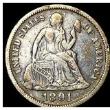 1891 Silver Dime CLOSELY UNCIRCULATED