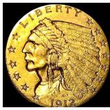 1912 Indian Head Gold $2.50 Quarter Eagle UNCIRCUL