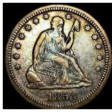 1858 Seated Liberty Quarter CLOSELY UNCIRCULATED