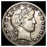 1904 Barber Quarter NEARLY UNCIRCULATED