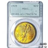 1925 $20 Gold Double Eagle PCGS MS61