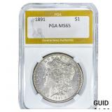 1891 Morgan Silver Dollar PGA MS65