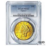 1873 $20 Gold Double Eagle PCGS MS62 Open 3
