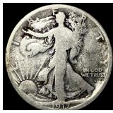 1917-D Silver Walking Liberty Half Dollar NICELY C