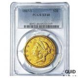 1867-S $20 Gold Double Eagle PCGS XF40