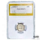 1943-S Mercury Silver Dime PGA MS67+