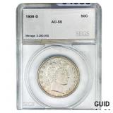 1908-D Barber Half Dollar SEGS AU55