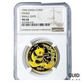 1994 Gold 100Y China Panda Small Date 1oz NGC