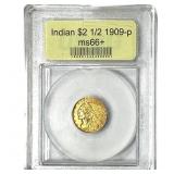 1909 $2.50 Gold Quarter Eagle USCG MS66+
