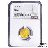 1926 $2.50 Gold Quarter Eagle NGC MS63