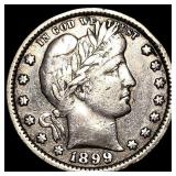 1899 Barber Silver Quarter CLOSELY UNCIRCULATED