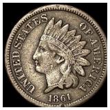1861 Copper-Nickel Indian Head Cent NEARLY UNCIRCU