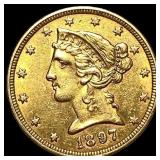 1897 Liberty Head Half Eagle $5 Gold CHOICE BU
