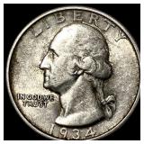 1934-D Silver Washington Quarter CHOICE AU