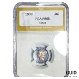 1938 Mercury Silver Dime PGA PR68 Toned