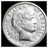 1907-O Silver Barber Dime CLOSELY UNCIRCULATED