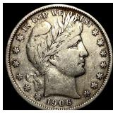 1906-O Silver Barber Half Dollar ABOUT UNCIRCULATE