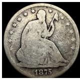 1875 Seated Liberty Half Dollar NICELY CIRCULATED