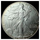 2002 1 oz Silver American Eagle $1 LIGHTLY  CIRCU