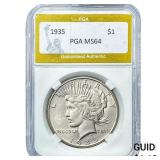 1935 Silver Peace Dollar PGA MS64