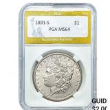 1891-S Morgan Silver Dollar PGA MS64