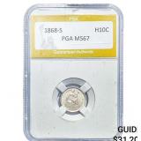 1868-S Seated Liberty Half Dime PGA MS67