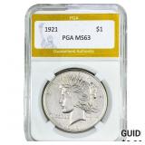 1921 Silver Peace Dollar PGA MS63