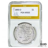 1890-O Morgan Silver Dollar PGA MS63