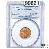 1925-D Wheat Cent PCGS MS64 RD