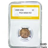 1909 VDB Wheat Cent PGA MS64RD