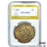 1927 Silver Peace Dollar PGA MS64