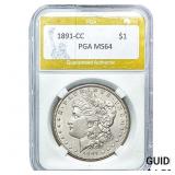 1891-CC Morgan Silver Dollar PGA MS64