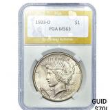 1923-D Silver Peace Dollar PGA MS63