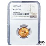 1958-D Wheat Cent NGC MS67 RD