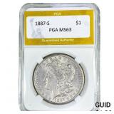 1887-S Morgan Silver Dollar PGA MS63