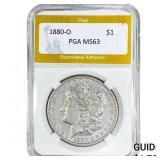 1880-O Morgan Silver Dollar PGA MS63