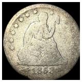1853 Arrows Seated Liberty Quarter LIGHTLY  CIRCU