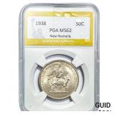 1938 New Rochelle Half Dollar PGA MS62