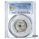 1945 New Guinea Silver Shilling PCGS MS63