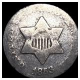 1853 Silver Three-Cent Piece LIGHTLY  CIRCULATED