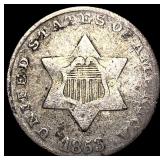 1853 Silver Three-Cent Piece ABOUT  UNCIRCULATED